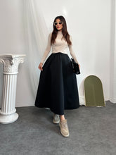 Beli Lastikli Scuba Kumaş Kloş Etek 8936 - Siyah